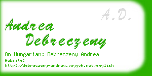 andrea debreczeny business card